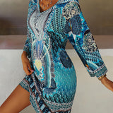 Emelia - Vibrant Boho Print Dress