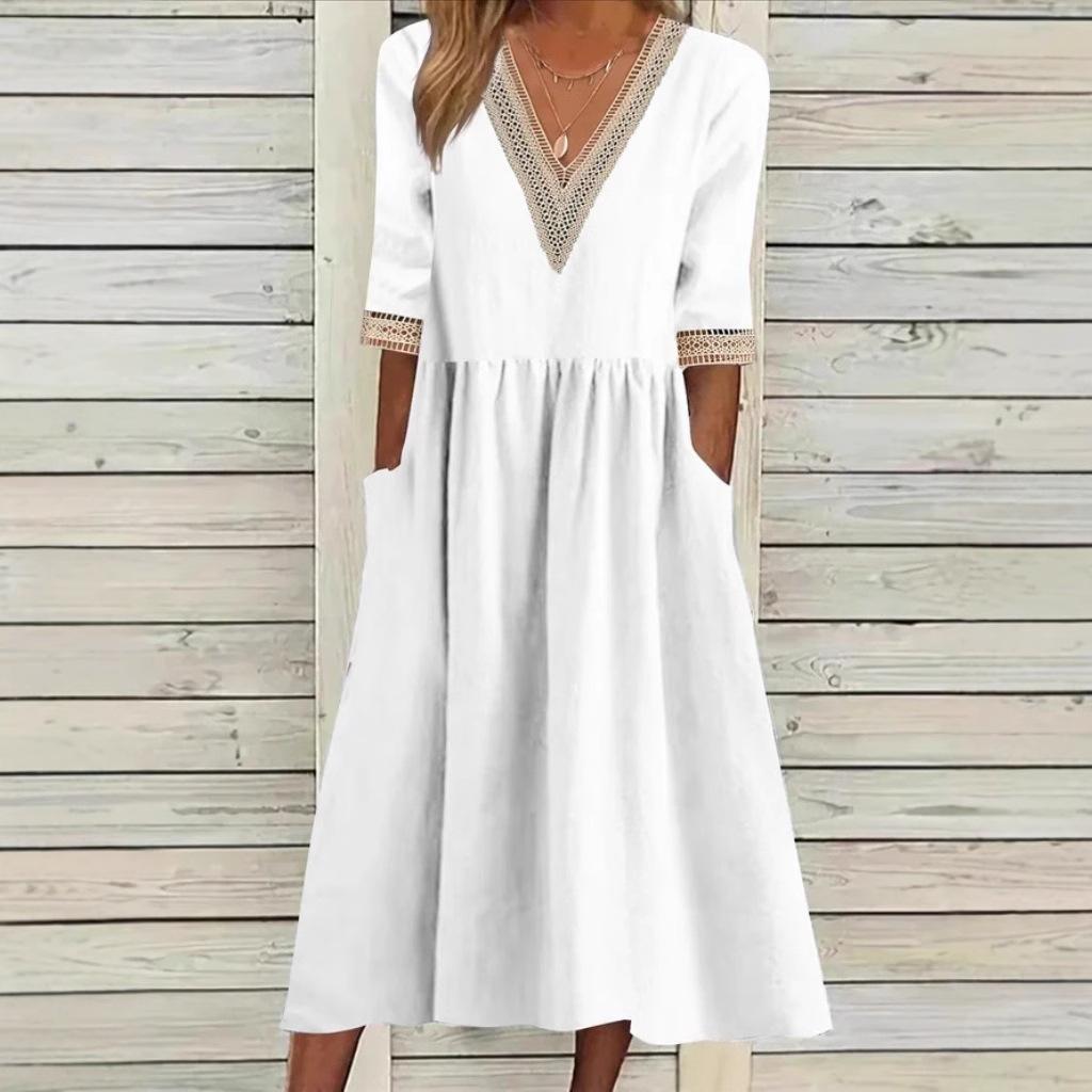 LIVIA | MIDI-LENGTH LACE DRESS