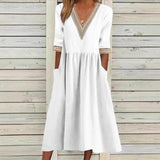 LIVIA | MIDI-LENGTH LACE DRESS