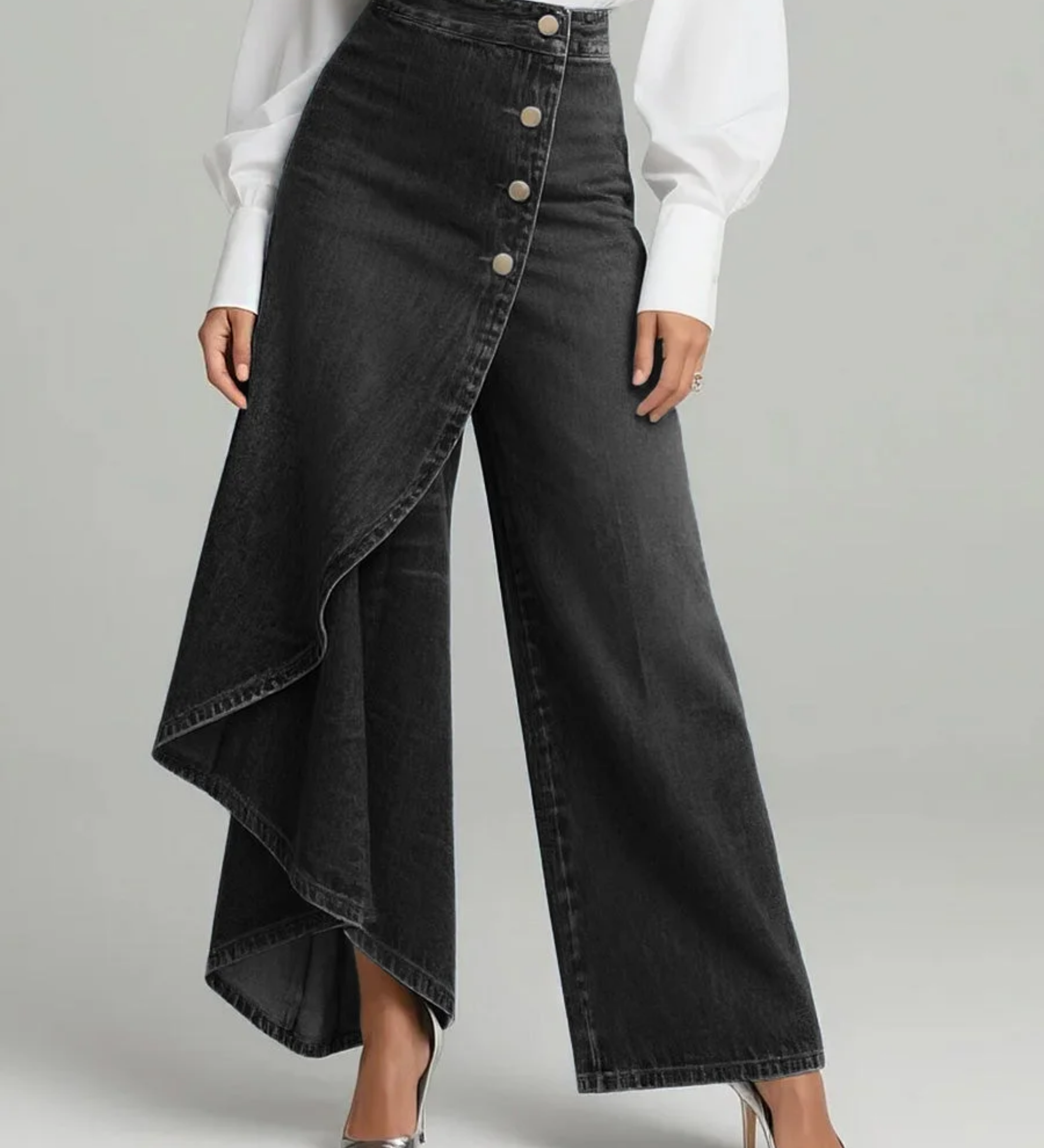 Holly | Wrap Denim Trousers