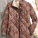 Beryl™ | Quilted Jacket with Blooms in Rust Red