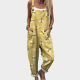 Dungarees with Dragonflies Mustard Yellow