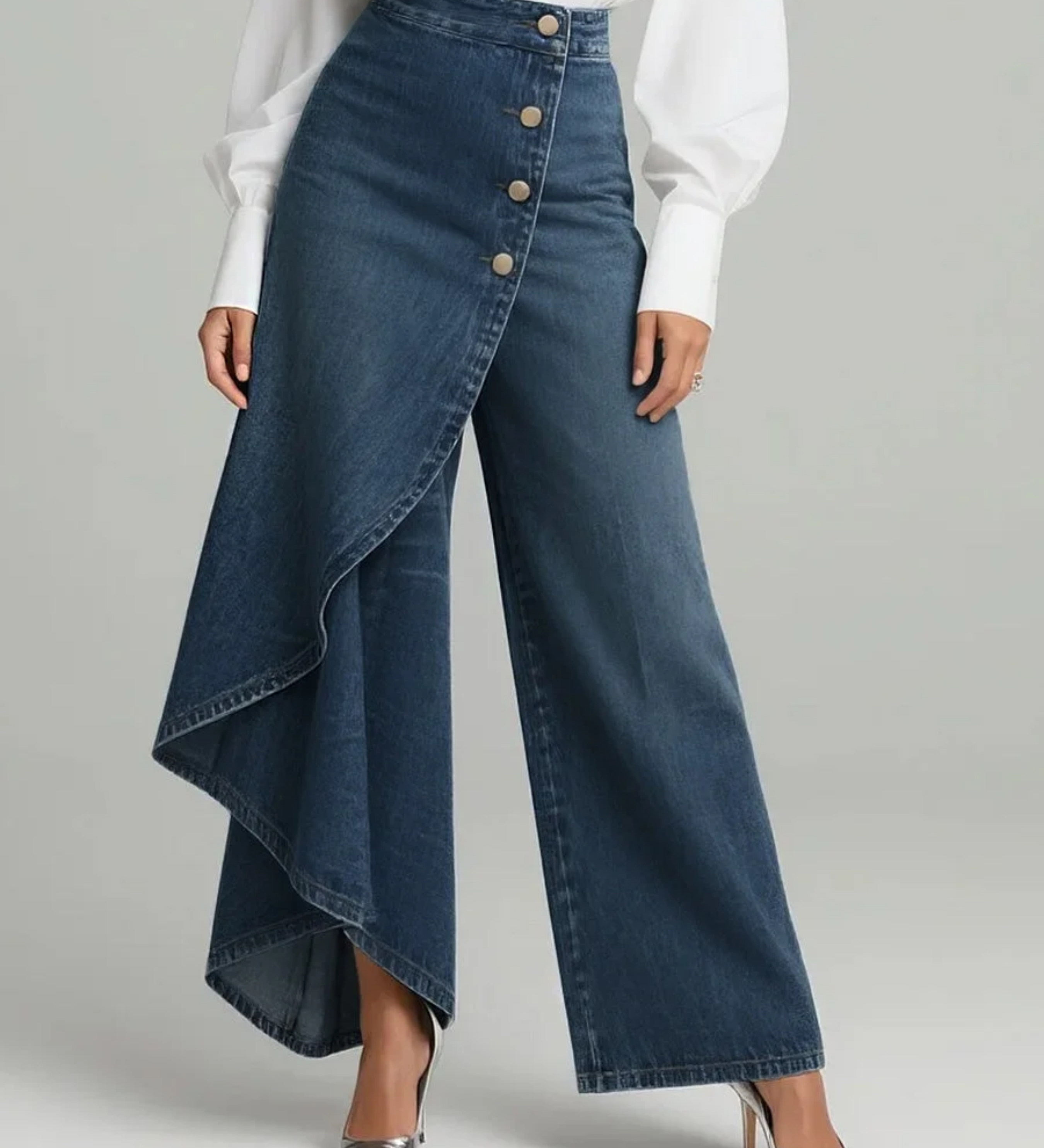 Holly | Wrap Denim Trousers