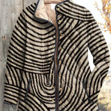 Edith™ | Quilted Jacket in Swirling Stripes