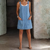 Daisy | Casual Denim Pinafore Dress