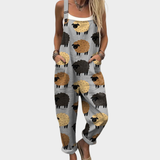 Dungarees with Sheep Grey