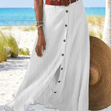 Syndy - Flowing Button Skirt