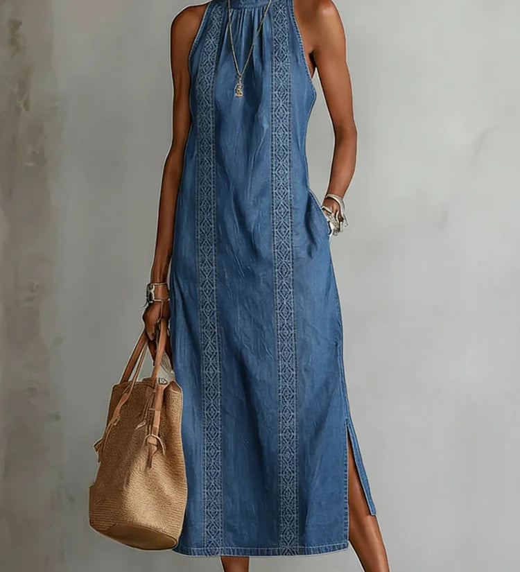 Tilly | Retro Lace Denim Dress