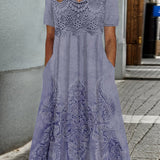 INDIGO | ELEGANT FLORAL MIDI DRESS