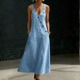 Niamh | Long Button-Down Denim Dress