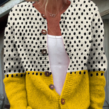 Junella | Vintage Two-Tone Knit Cardigan