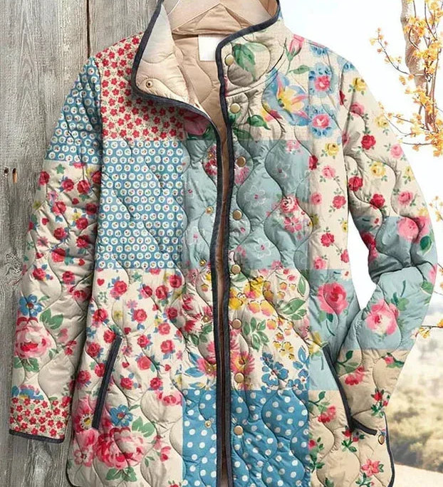 Caroline™ | Quilted Jacket in Floral Patchwork
