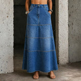 Violet | Mid-Length Denim Skirt