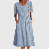 JARNA | MIDI-LENGTH STRIPED DRESS