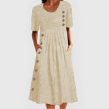 JARNA | MIDI-LENGTH STRIPED DRESS