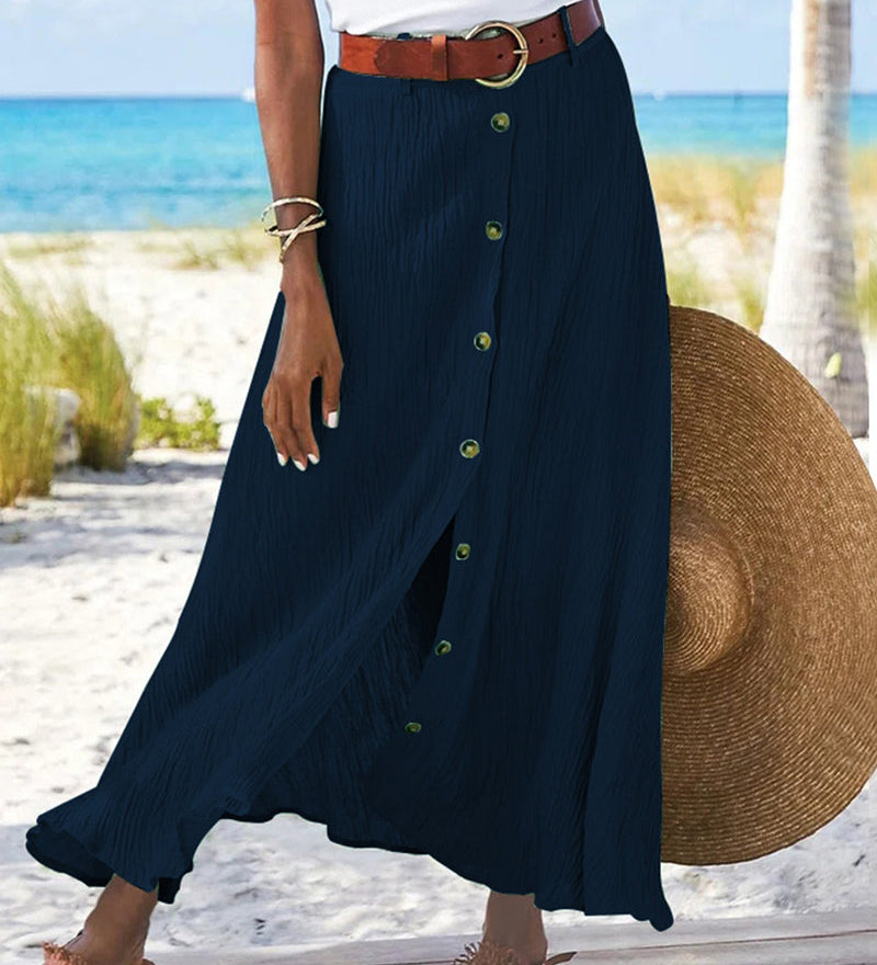 Syndy - Flowing Button Skirt