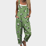 Green Dungarees with Sheep Motif