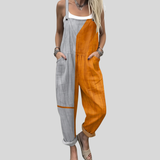 Colour-Block Dungarees Grey-Orange