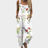 Dungarees with Wildflower Meadow White