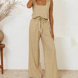 Megan - Minimalist Top and Flared-Trousers Ensemble