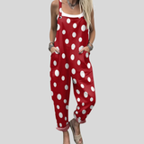 Polka-Dot Dungarees Red-and-White