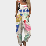 Colourful Dungarees with Farm Animals