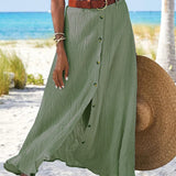 Syndy - Flowing Button Skirt