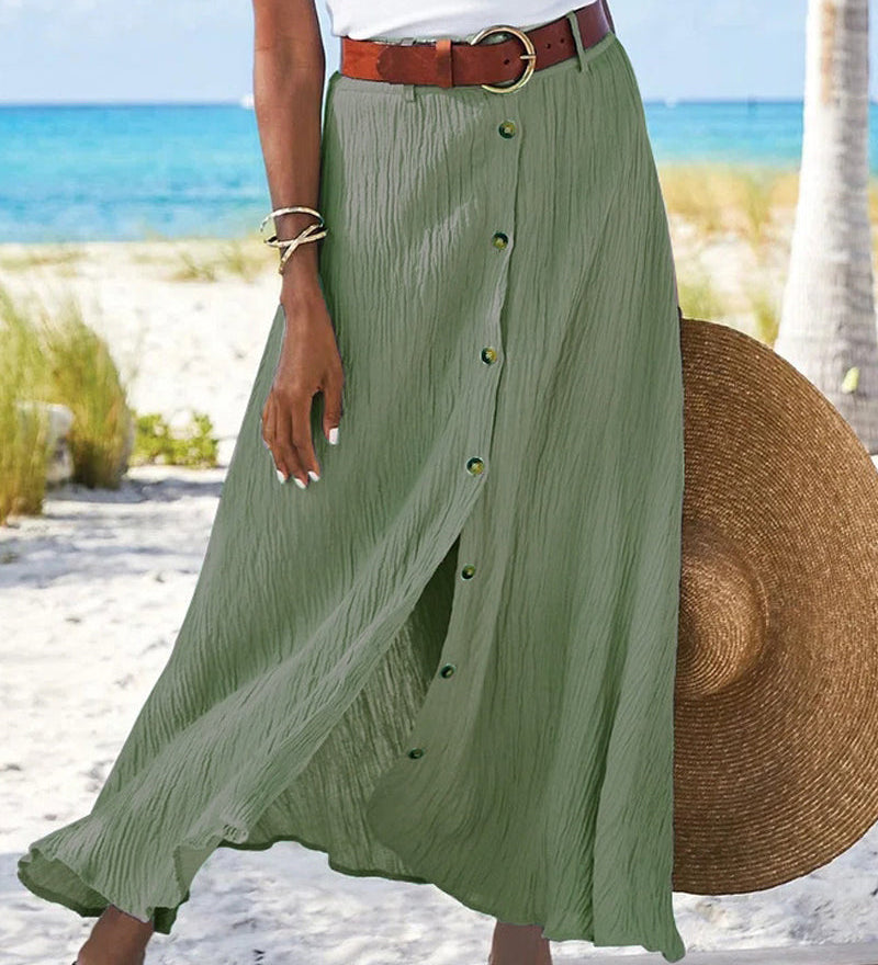 Syndy - Flowing Button Skirt