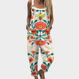 Dungarees with Poppies and Bees