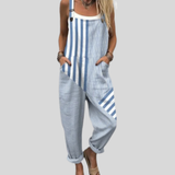 Striped Dungarees Blue-and-White