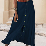 Syndy - Flowing Button Skirt