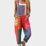 Colourful Dungarees with Mixed Stripes