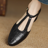 Elizabeth - Leather Strap Shoes with Woven Detail