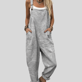 Light-Grey Dungarees with Washed Look