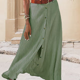 Syndy - Flowing Button Skirt
