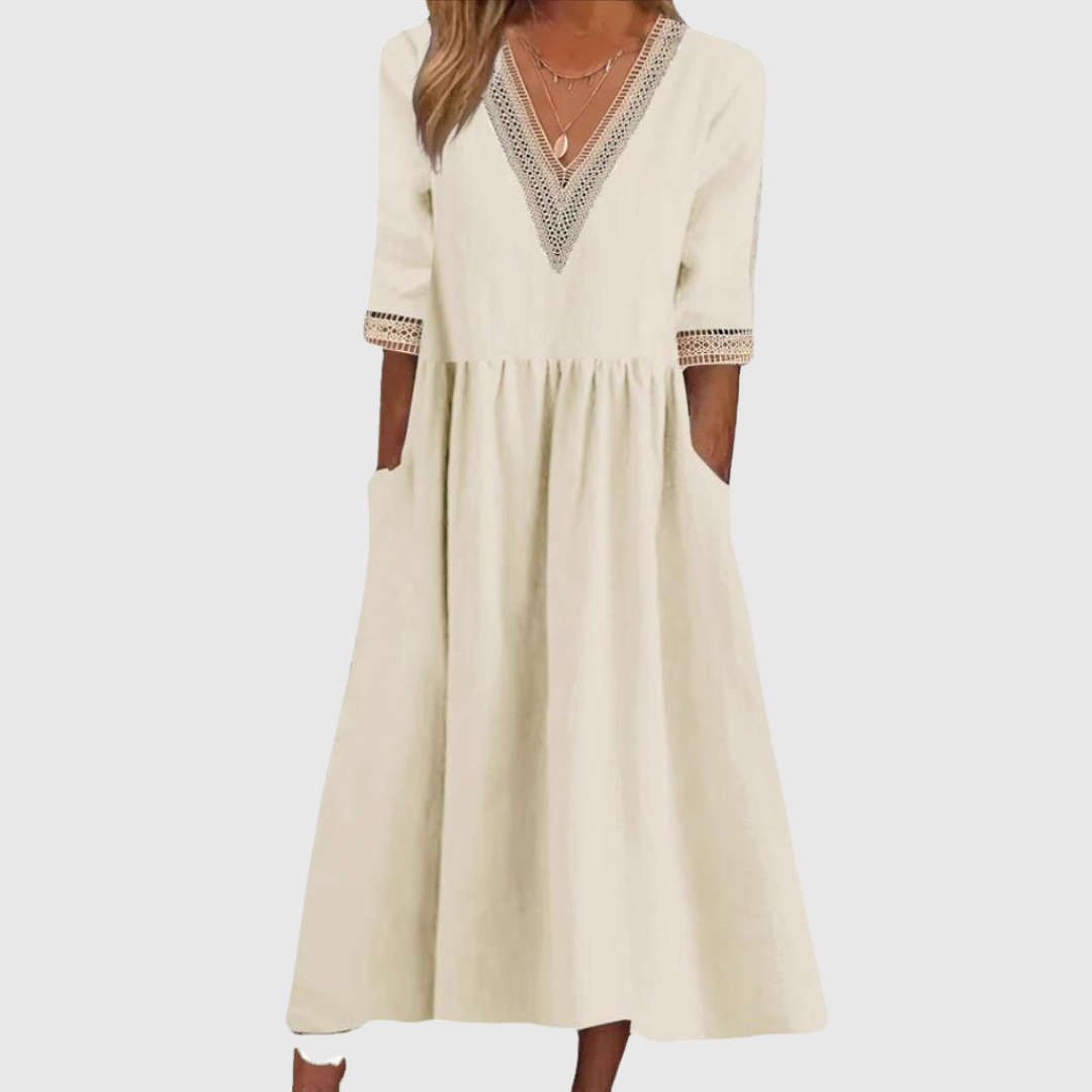 LIVIA | MIDI-LENGTH LACE DRESS