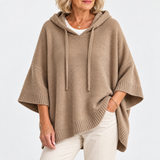 Maria | Oversized Knit Hoodie with Drawstring