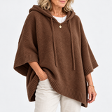 Maria | Oversized Knit Hoodie with Drawstring