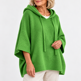 Maria | Oversized Knit Hoodie with Drawstring