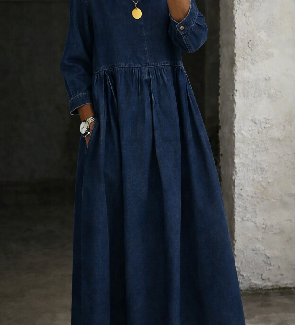 Sophie | Peter Pan Collar Denim Dress