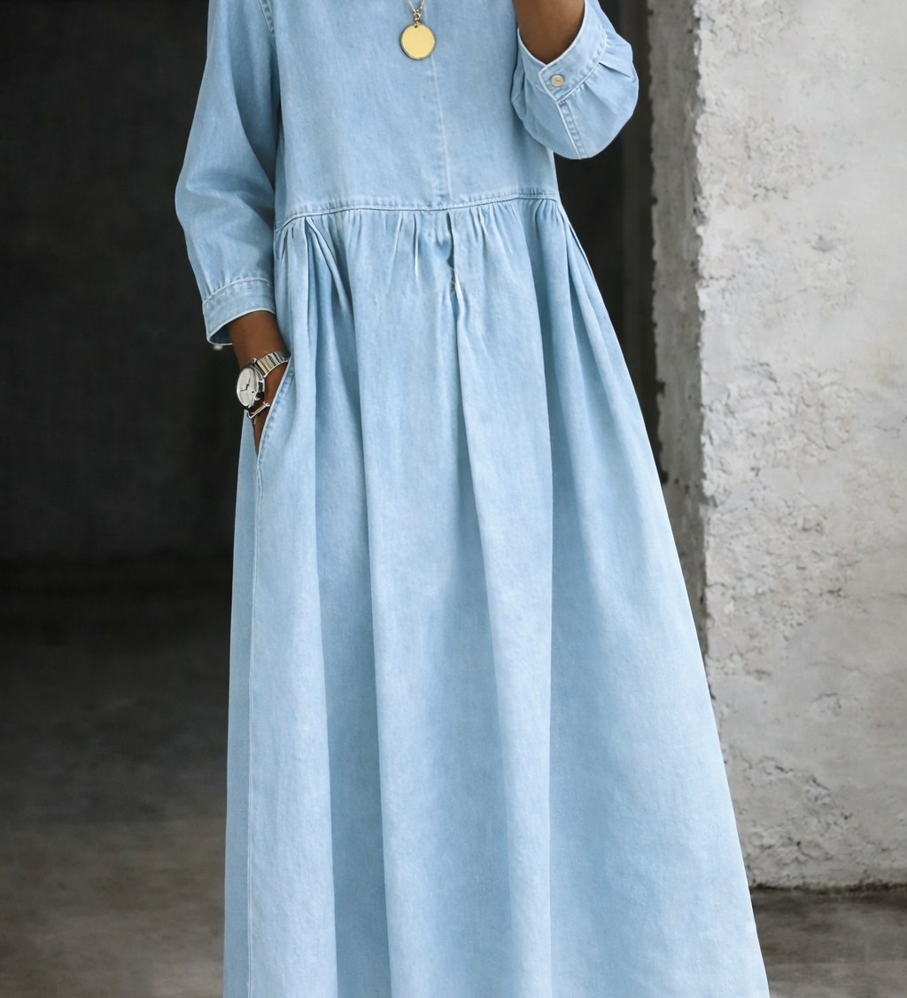 Sophie | Peter Pan Collar Denim Dress
