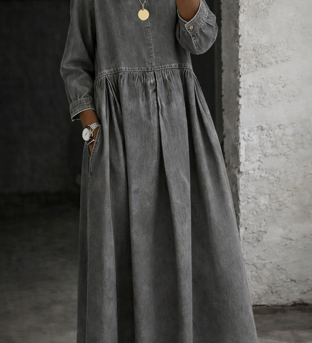 Sophie | Peter Pan Collar Denim Dress
