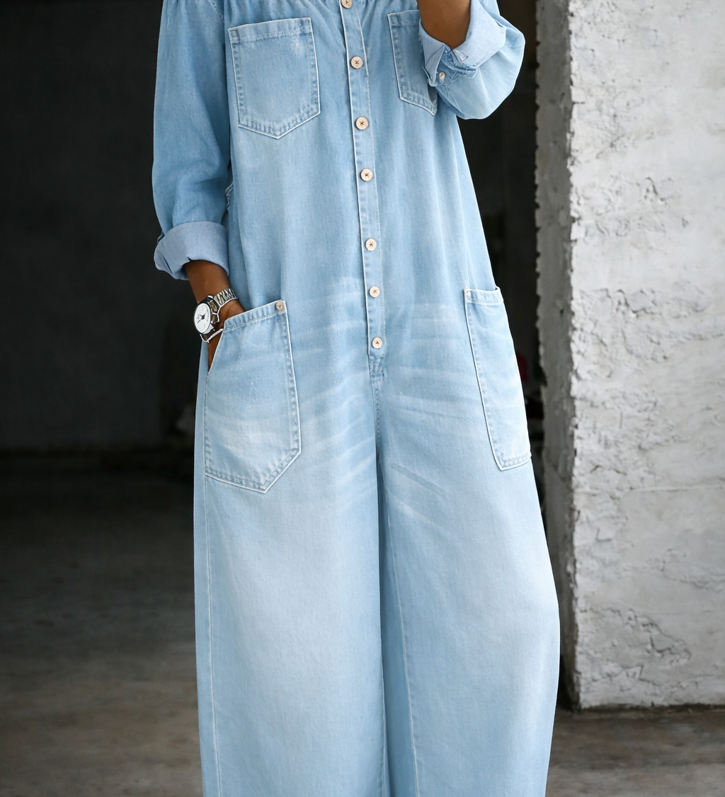 Elsie | Long-Sleeve Off-the-Shoulder Jumpsuit