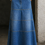 Violet | Mid-Length Denim Skirt