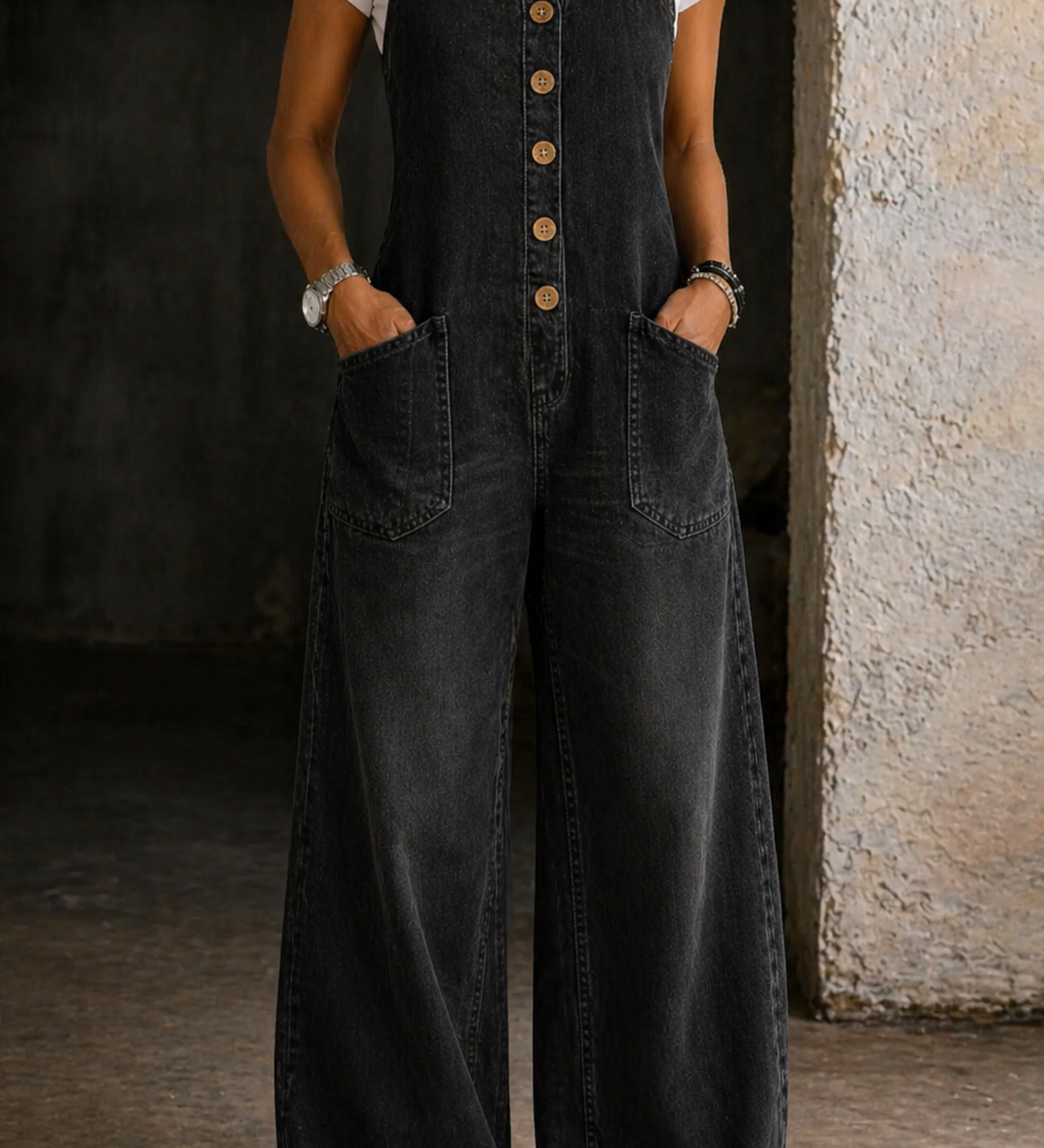 Verity | Vintage Washed Cotton Dungarees
