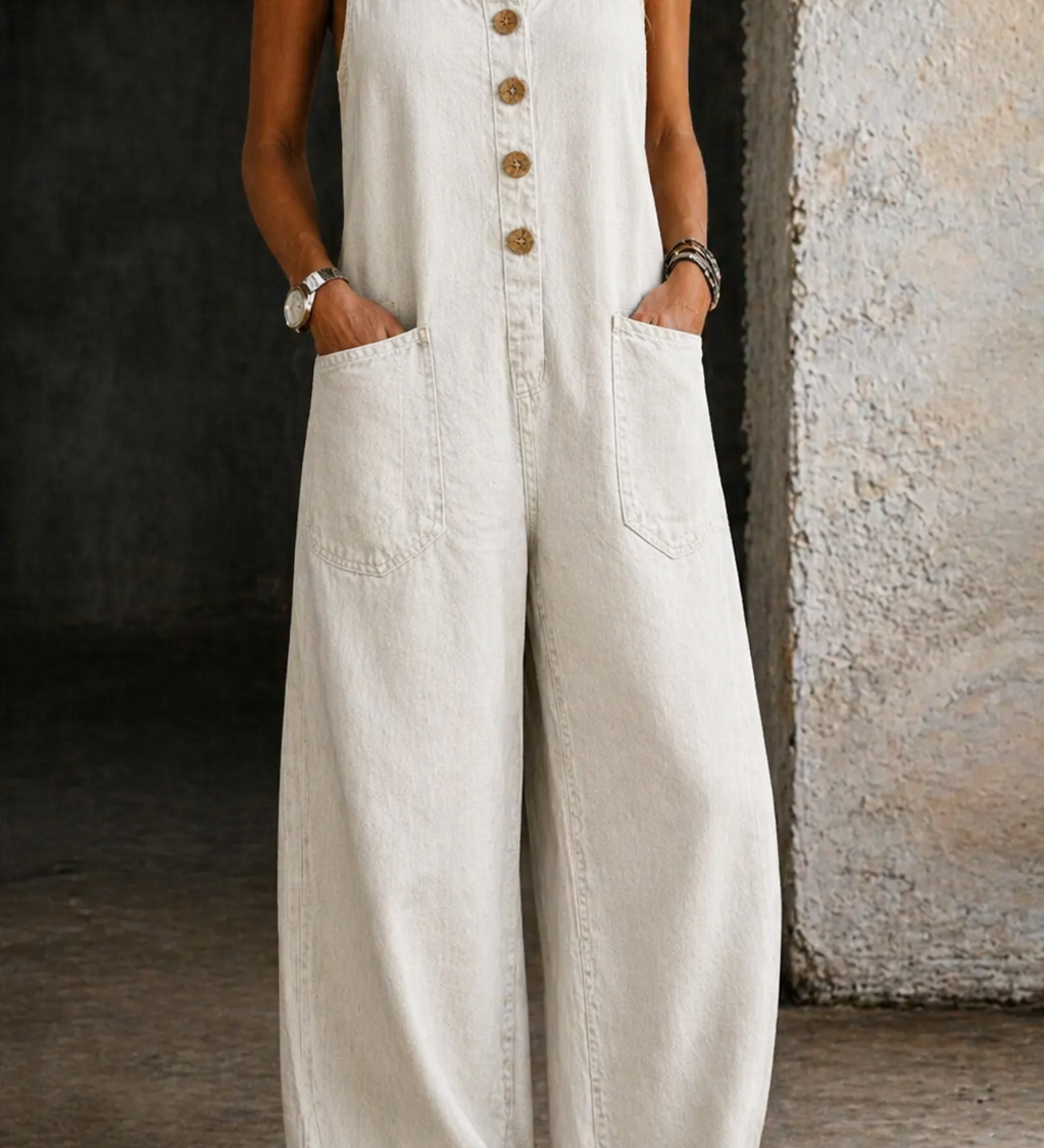 Victoria | Vintage-Wash Denim Dungarees
