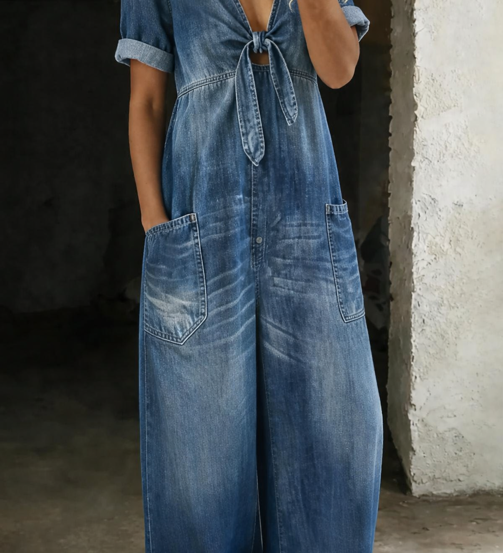 Freya | Short-Sleeve V-Neck Jumpsuit