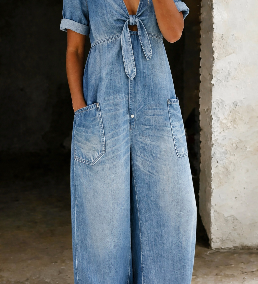 Freya | Short-Sleeve V-Neck Jumpsuit