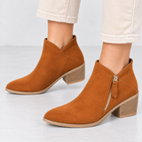 AVENYA | SIDE-ZIP LEATHER ANKLE BOOTS