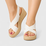 Bellany - Platform Sandals with Crossed Straps